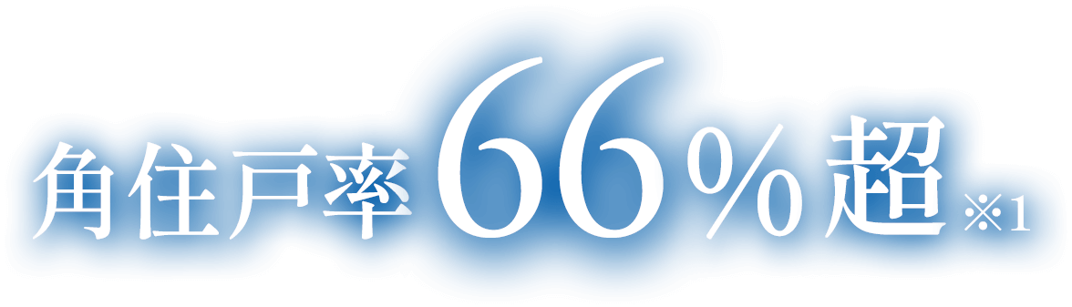 角住戸率66%超（※1）